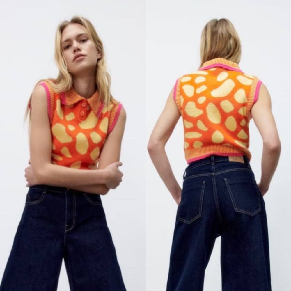 NWOT Zara knit jacquard vest!